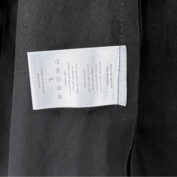 Kingston Grey Faux Leather Draped Jacket in  Metallic Black Size Large NWT - Picture 6 of 11